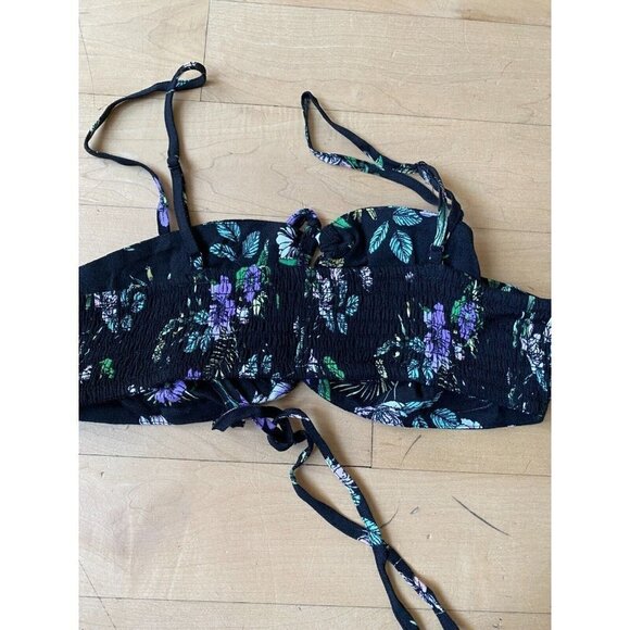 AFRM Bnwot Womens "Luka" Black Floral Cropped Top - Picture 5 of 9